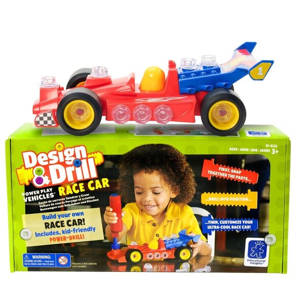 Educational Insights Design & Drill Power Play Vehicle Race Car Set - Picture 1 of 4